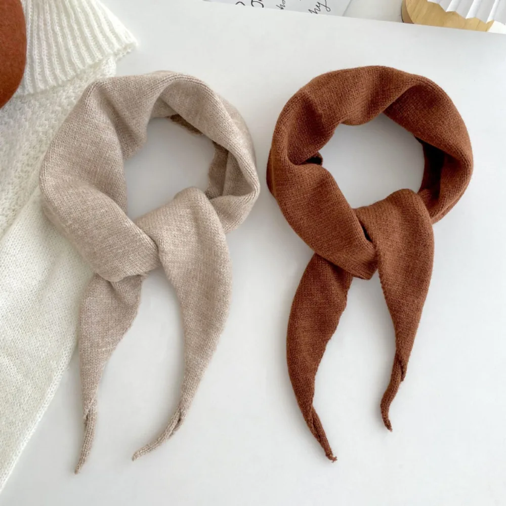 Fashion Korean Style Knitted Triangle Scarf Soft Thicken Winter Cashmere Scarves Casual Windproof Women Cashmere Shawl Female