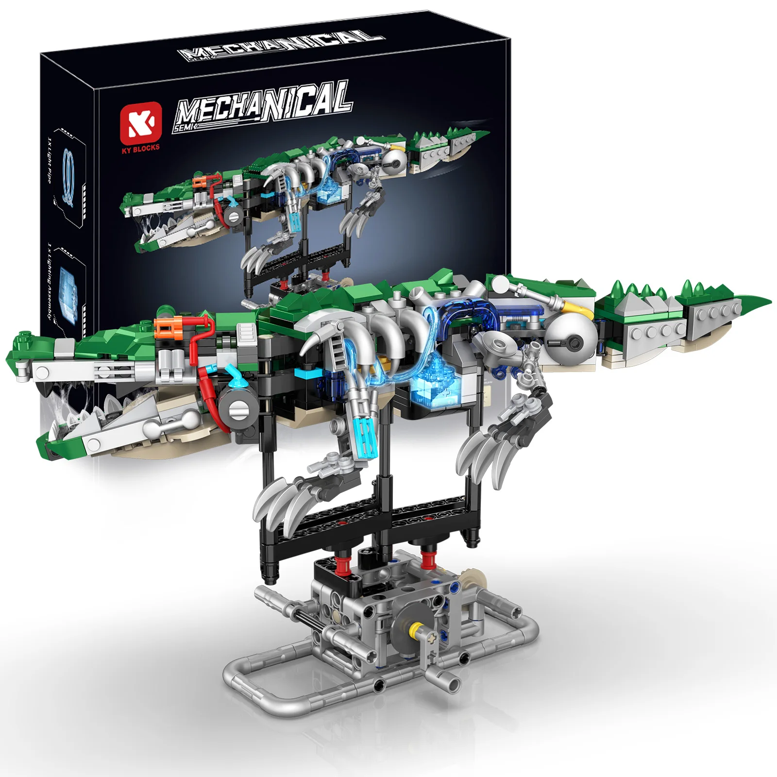 

K96191 Crocodile 648pcs Building Block Set Semi-Mechanical Marine Animal Model Moving part STEM Educational Toy for Kids Adults