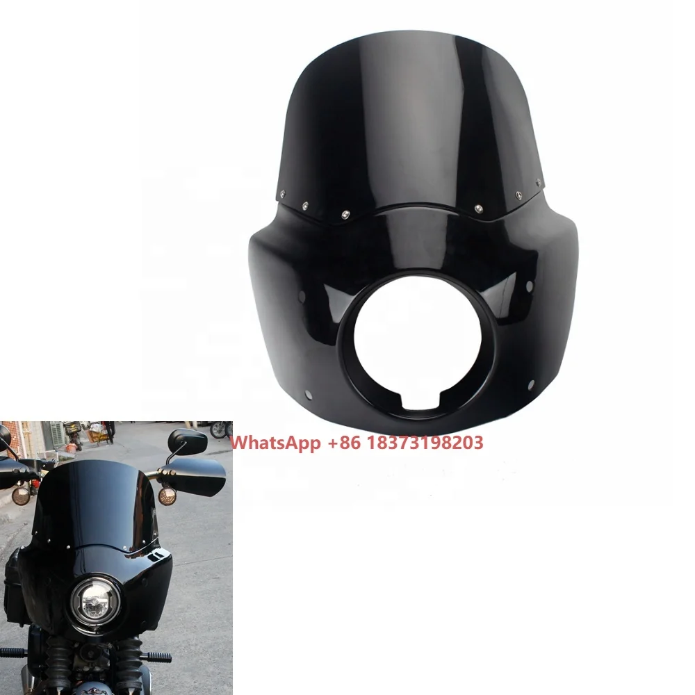 Motorcycle Club Style 11 Inch Windshield Headlight Fairing Kit for Harley Dyna Low Rider - FXDL 2009 W/5 3/4