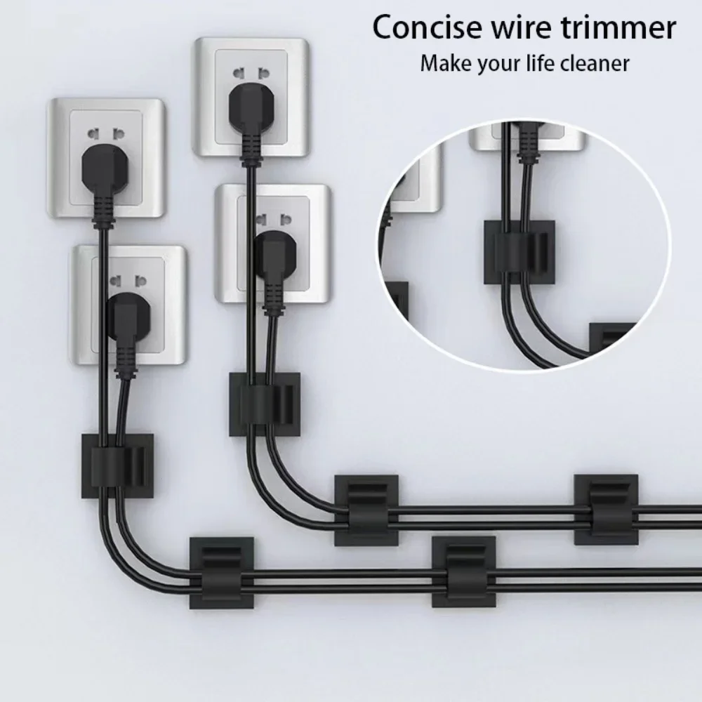 50PCS Management Wire Organizer Strong Stick Cord Holder Clear Adhesive Cable Clips Outdoor Indoor Cable for Under Desk Car5