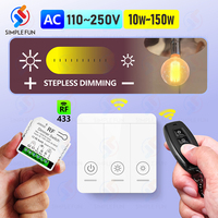 433mhz Wireless Remote Control Dimmer Light Switch AC 110V 220V 230V 10~150W Brightness Adjustment for LED Bulb Halogen Lamp