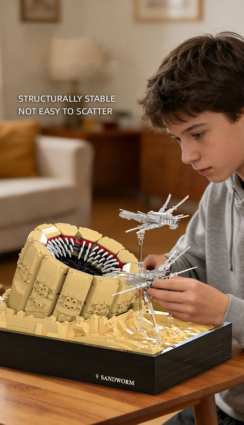 Idea Game Movie Scene Bausteine Monster Sandwurm Ornithopter Konstruktionsmodellbausätze Ziegelsteine Spielzeugsammlung als Geschenk – Detail 4