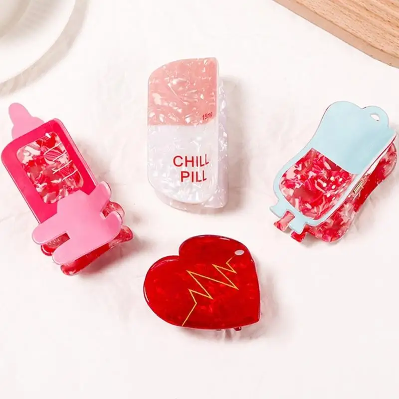 

31BB заколка для волос с изображением акулы, милый зажим для волос из ПВХ для женщин, заколки для волос сильной фиксации, для и