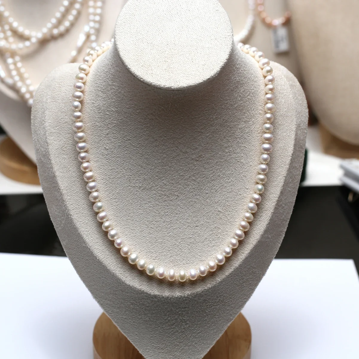 Natural Freshwater White Purple Pearl Necklace Shaped 100% Pearl Jewelry Gift Necklace Female New Fashion Simple Necklace