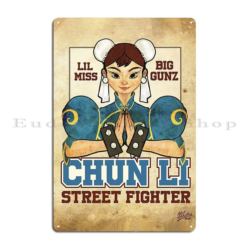 Chun Li Metal Sign Club Design Rusty Wall Decor Home Tin Sign Poster