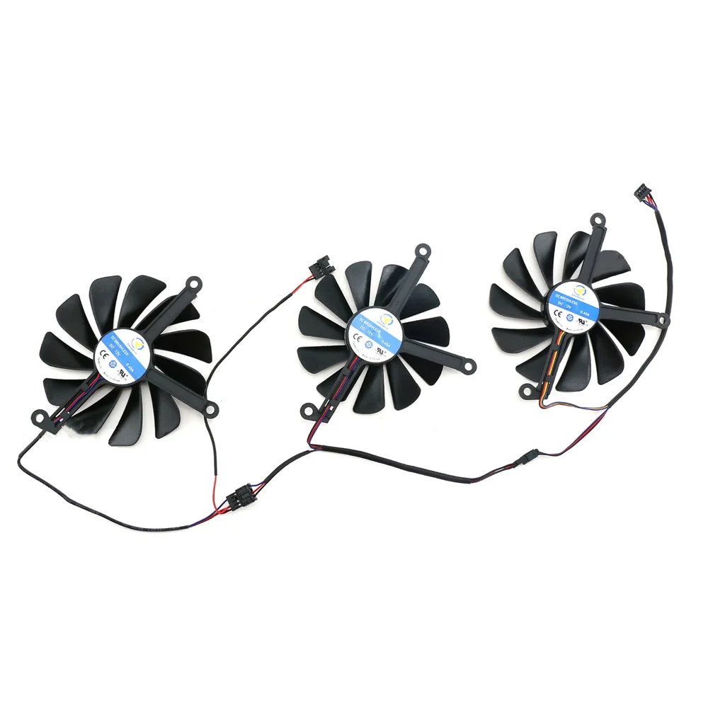 1/3pcs DC12V 11-Blade Cooling Fan Replacement Video Card Cooler CF1015U12D CF9015U12D for XFX RX6800 6800XT 6900XT Graphics Fan