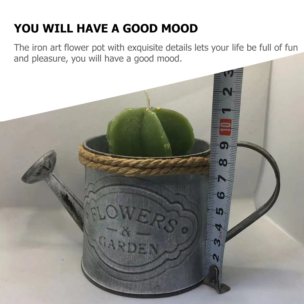 

Iron Flower Retro Bucket Vintage Decor Pots Plant Vase Adornment Florist Dry Retro Iron Planter Planter