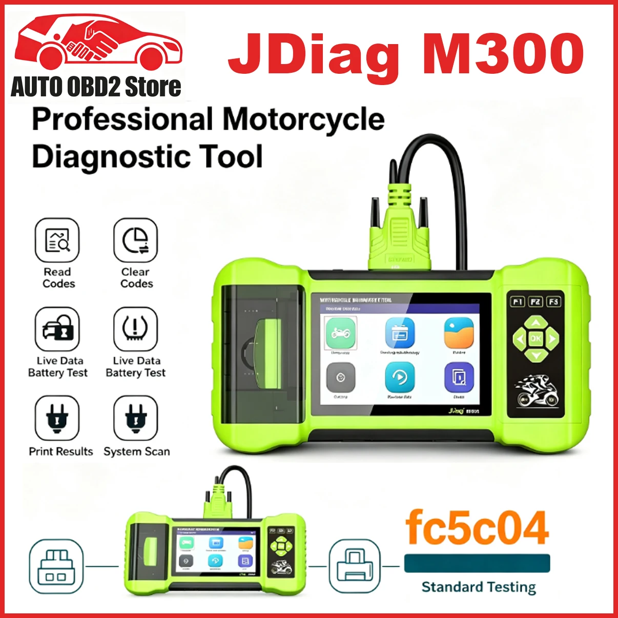 2026 JDiag M300 Motorcycle Diagnostic Tool OBD2 Scanner Motorcycle Diagnose Tools ABS Engine For BMW Ducati Harley Honda Yamaha