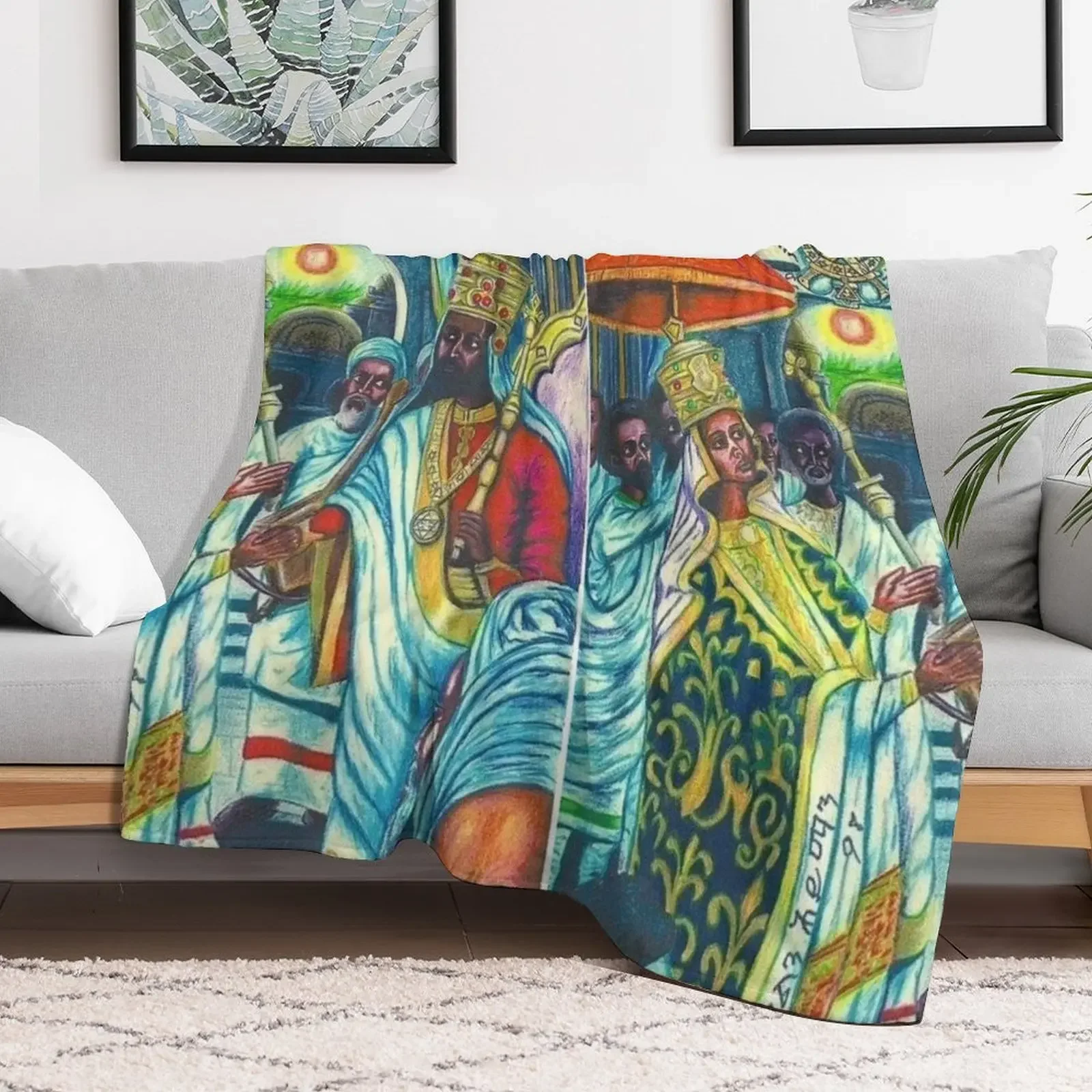 King Solomon And Queen Sheba Throw Blanket