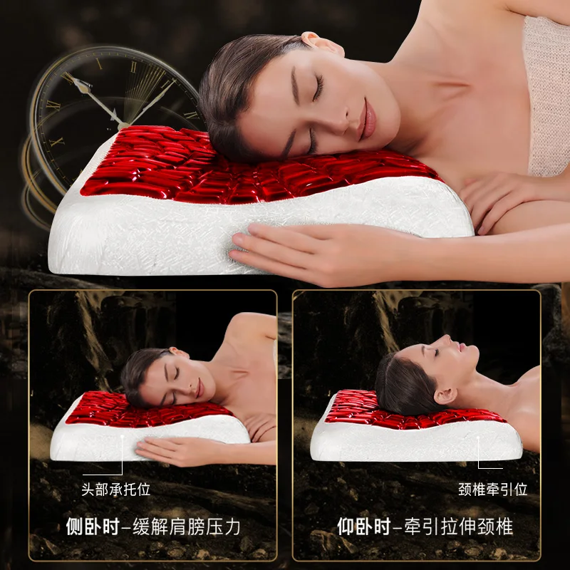 Shoulder and neck double-effect support fin pillow, special gel memory pillow for cervical spine protection and deep sleep