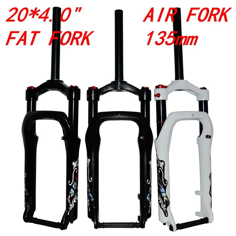 

Bike Fat Front Fork Air Gas Locking Suspension Fork Aluminium Alloy For 4.0Cross-country 20inch Tire 135mm MTB Snow Bicycle