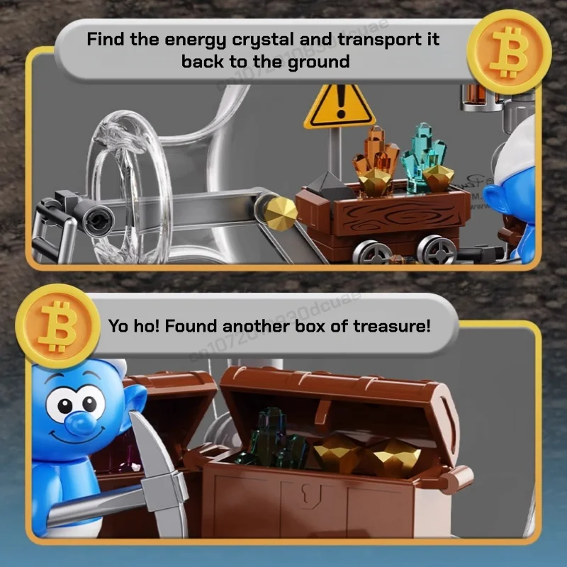 JAKI スマーフ 組み立てブロック 浮遊ボトルモデル クリエイティブシーンシリーズ デスクトップアクセサリー 誕生日プレゼント