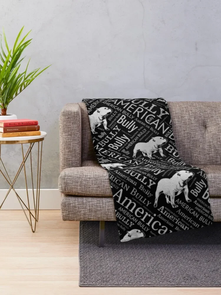 American Bully Word Art Throw Blanket Designers Giant Sofa Plaid Flannels Blankets