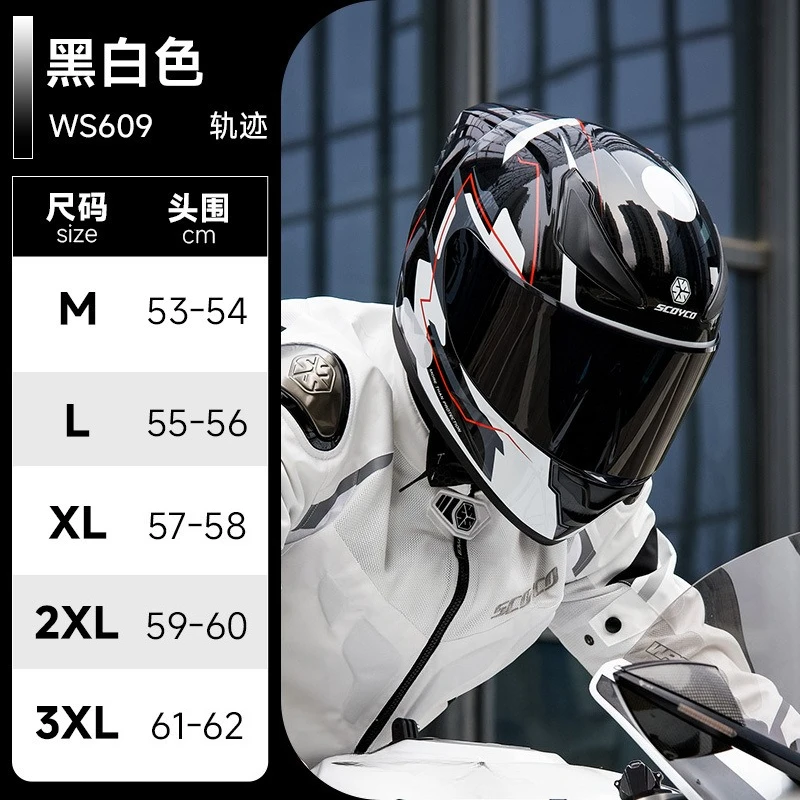 Full Face Motorcycle Helmet ABS Shell Lightweight Moto Riding Helmet Comfortable Ventilated All Season Men Women