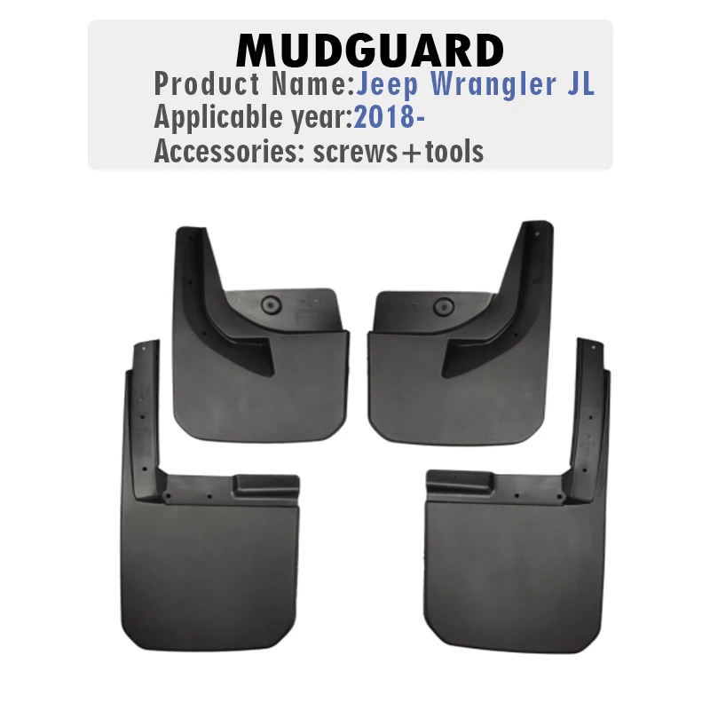 2018-2025 For Jeep Wrangler Sahara JL Mudguard Fender Mud Flap Splash Guards Fenders Mudflaps Car Accessories Front Rear 4 pcs