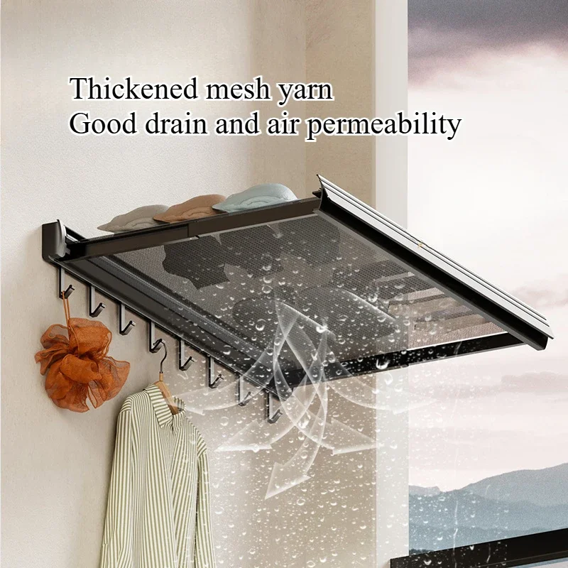

Invisible folding drying net No punching drying rack Balcony drying artifact Bathroom invisible folding grid