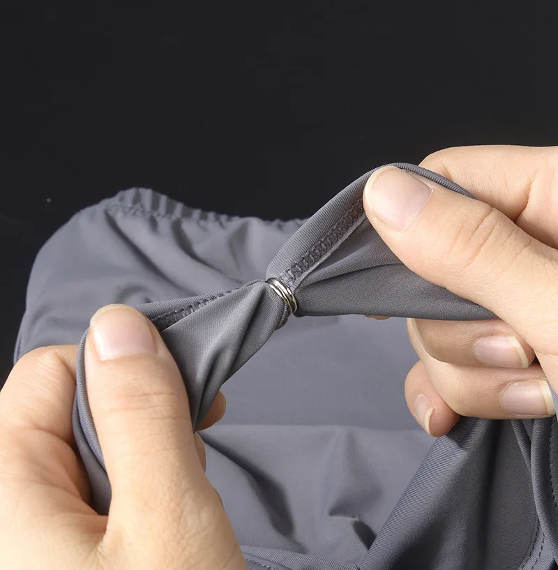 Boxers desmontables para hombre, pantalones Aro con forro tipo bóxer de seda helada de tiro bajo desmontable para celebridades de Internet, pantalones de casa