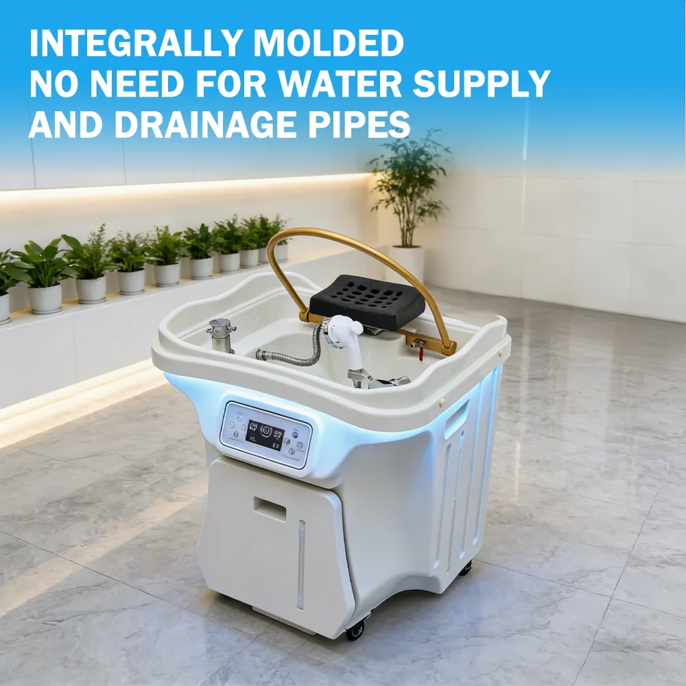 Head Spa Basin Movable No Need For Water Pipes 60L Electric Heating Suitable For Scalp Care Commercial Family Salons Ergonomic