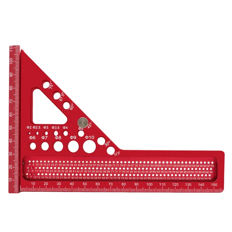 AC88-Extended 3D Multi-Angle Measuring Ruler Woodworking Square Protractor W/Dowel Pin,Miter Triangler Layout Measuring Tool