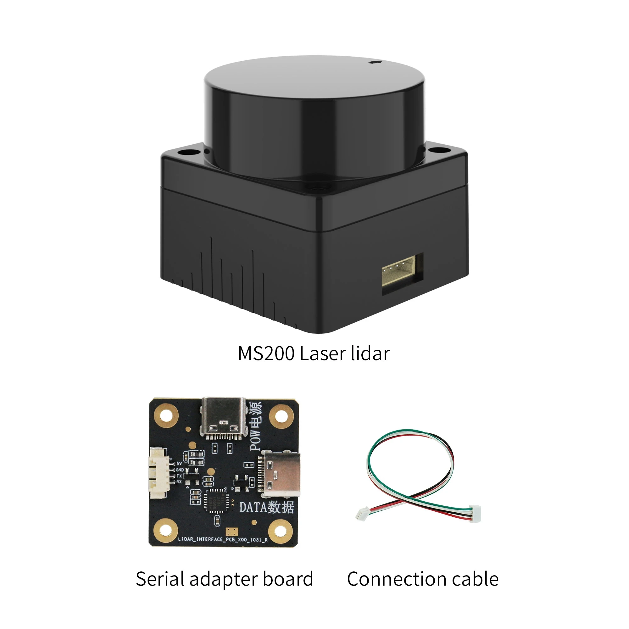 MS200 Lidar Sensor Kit Portable 360°TOF Ranging Scanner 12m Range Support ROS1 and ROS2 For ROS Robot Raspberry Pi Jetson NANO