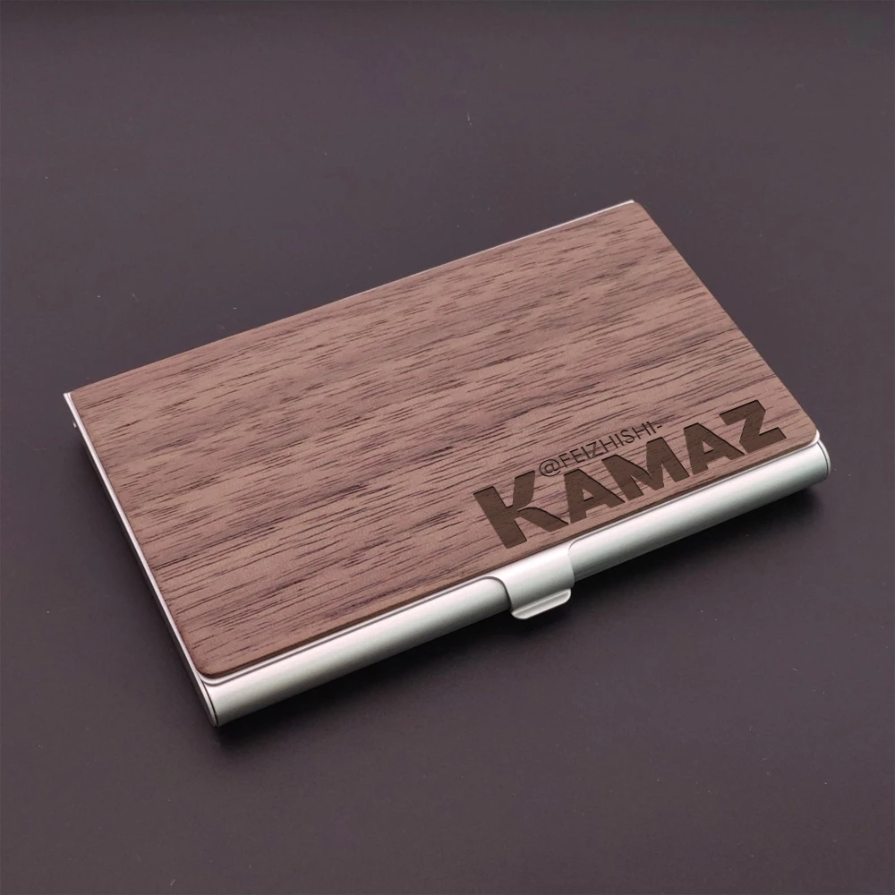 1PC Colorful FEIZHISHI example Customized Name Business Card holder Wooden Crafts  Wooden Handicraft  For Friend Gifts