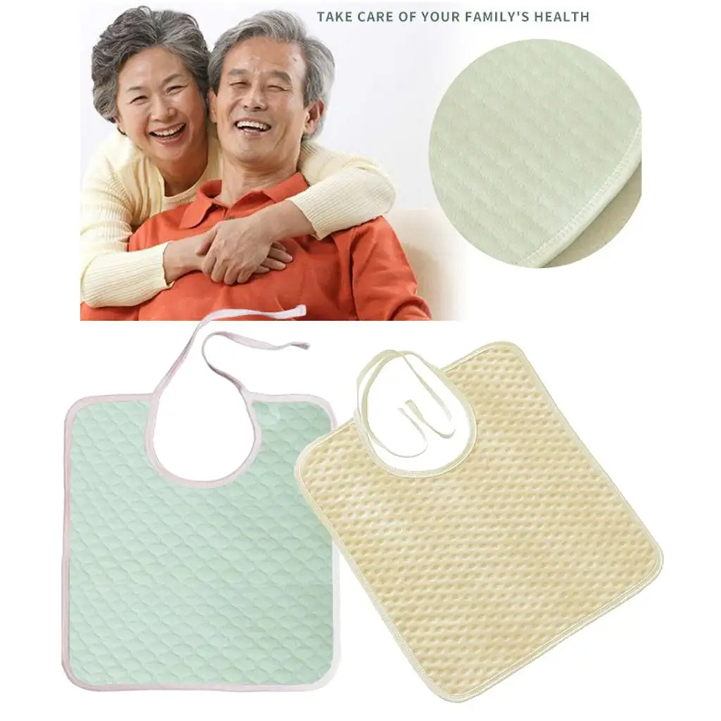 

Washable Cotton Adult Bib Waterproof Mealtime Protector Disposable Adult Bibs Eating Back Aprons Cloth Protector Washable