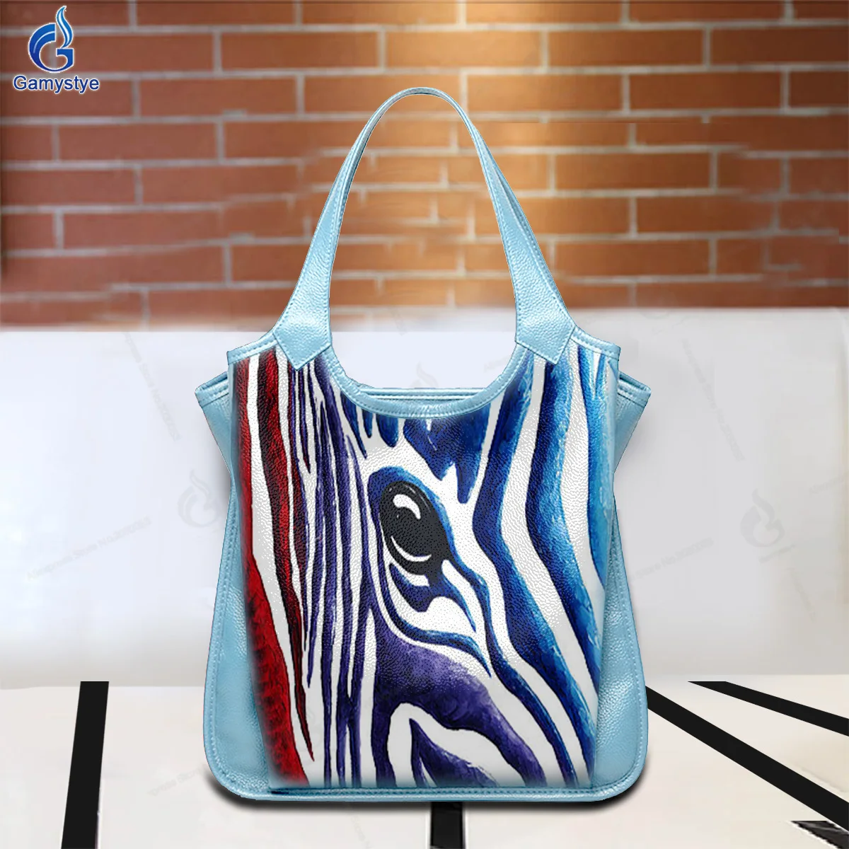 

Graffiti Zebra Art Hand-Painting Customize Totes Real Togo Cowskin Female designer handbags high quality Messenger Shoulder Bag