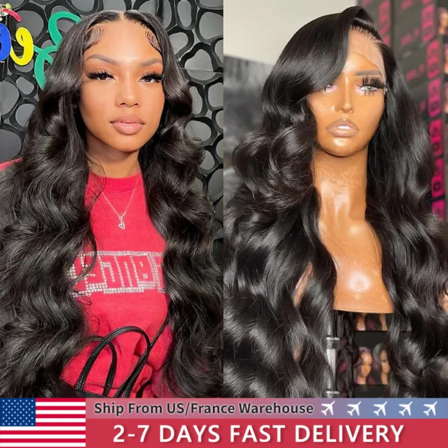 34 36Inch 13x4 13x6  HD Transparent Lace Front Human Hair WigsBody Wave 4x4 Lace Closure Wigs For Women 360 Lace Wigs Bling Hair