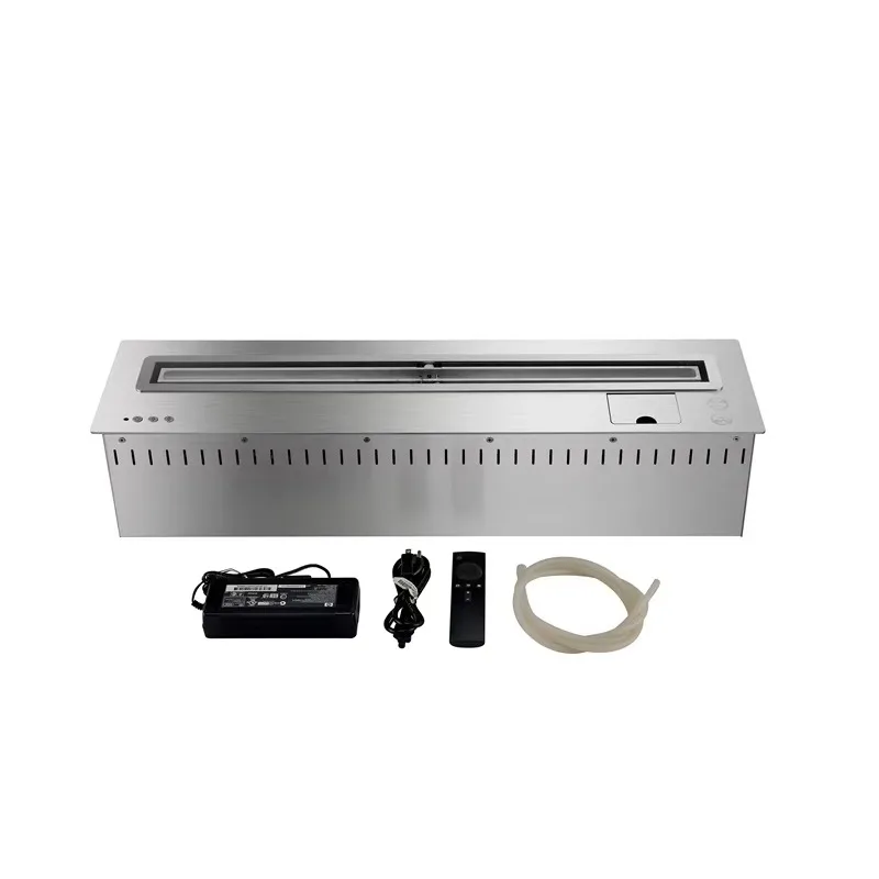 

36-Inch silver or black smart stainless steel automatic bioethanol wifi electric fireplace