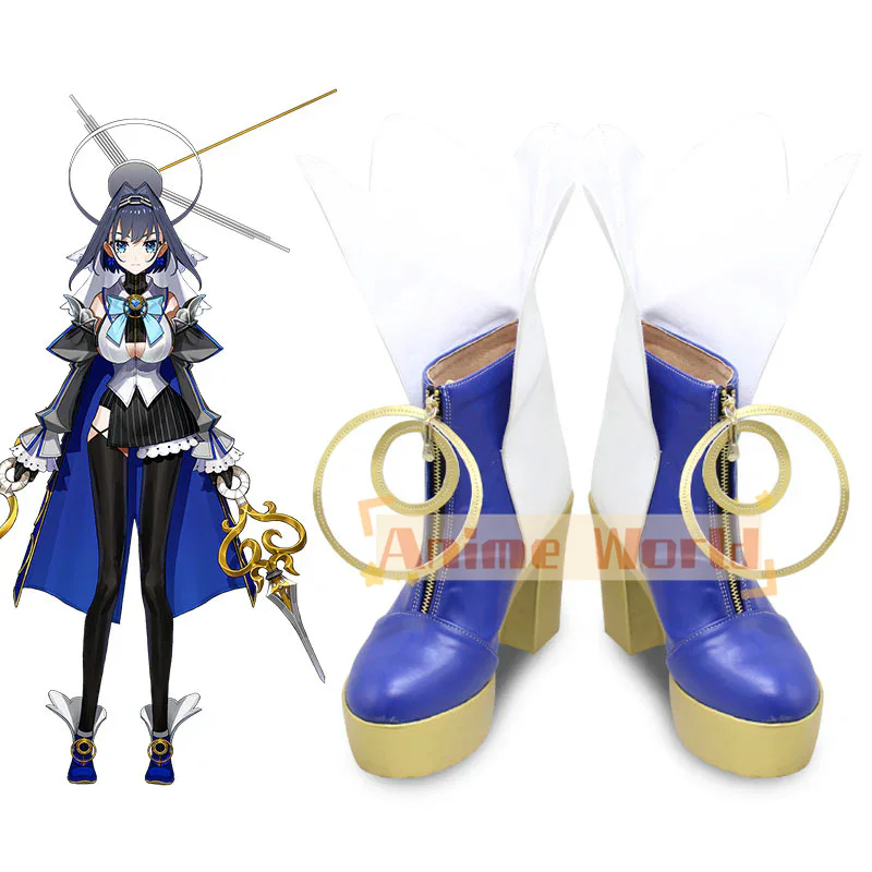 Hololive Virtual YouTuber Ouro Kronii Cosplay Sapatos, Botas de Carnaval Halloween, Custom Made