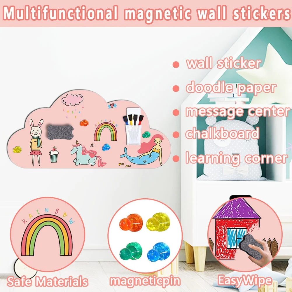 for educational Sticker Magnetic Chalkboard Child-friendly PET Attach Lightweight Toys Includes Chalk Box For Nurseries