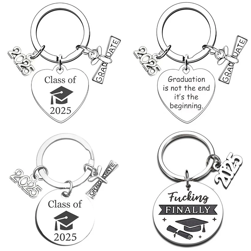 Metal Graduation Gift Keychain Class Of 2025 Key Ring For High School College Graduation Graduation Season Souvenir