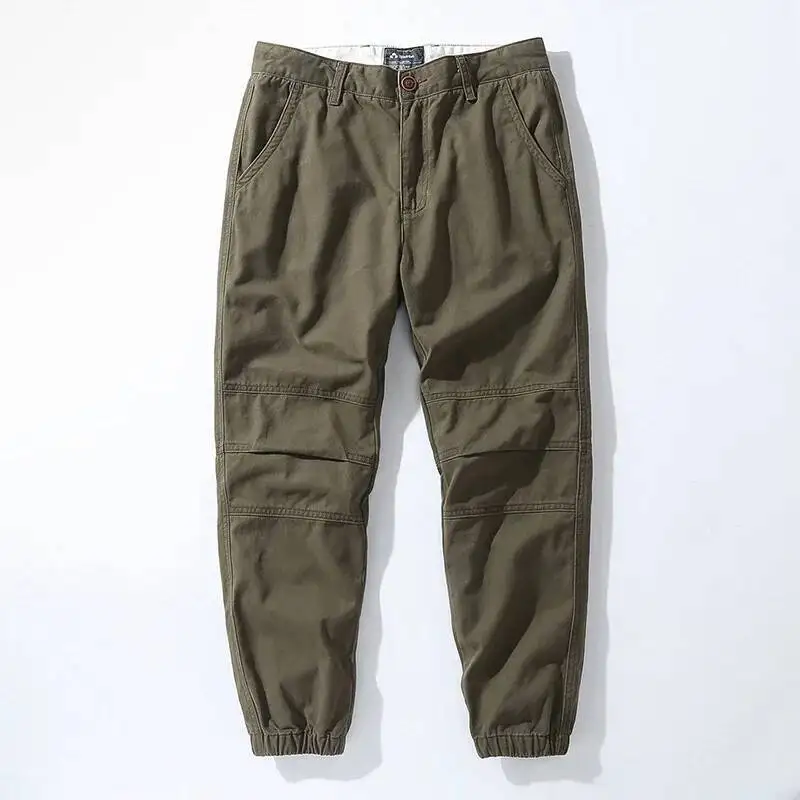 

Retro Cotton Camouflage Overalls Men S Mid Rise Multi Pocket Cuffs Casual Loose Sports Pants Wear Resistant Washed Trousers Men