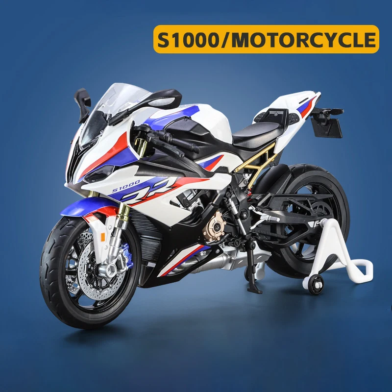 1:9 BMW S1000RR Large Size Alloy Die Cast Motorcycle Model Toy Vehicle Collection Carrying Lighting Off Road Autocycle Toys Car