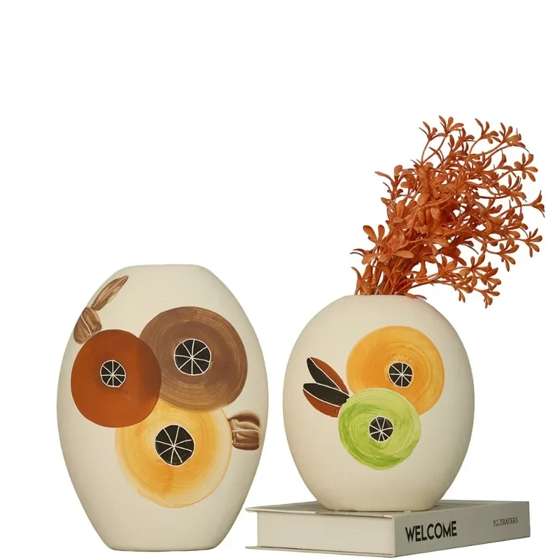 Modern painted ceramic vase, dried flower utensils, creative flower arrangement decorations for homestay, overhead handicra