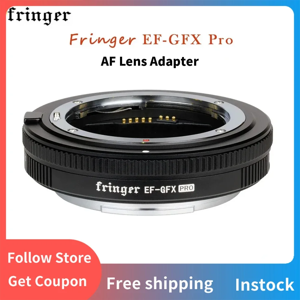 

Fringer EF-GFX Pro AF Lens Adapter for Cannon EF Lens to Fujfilm GFX100 GFX100S GFX 100S GFX50S II Electronic Aperture Ring