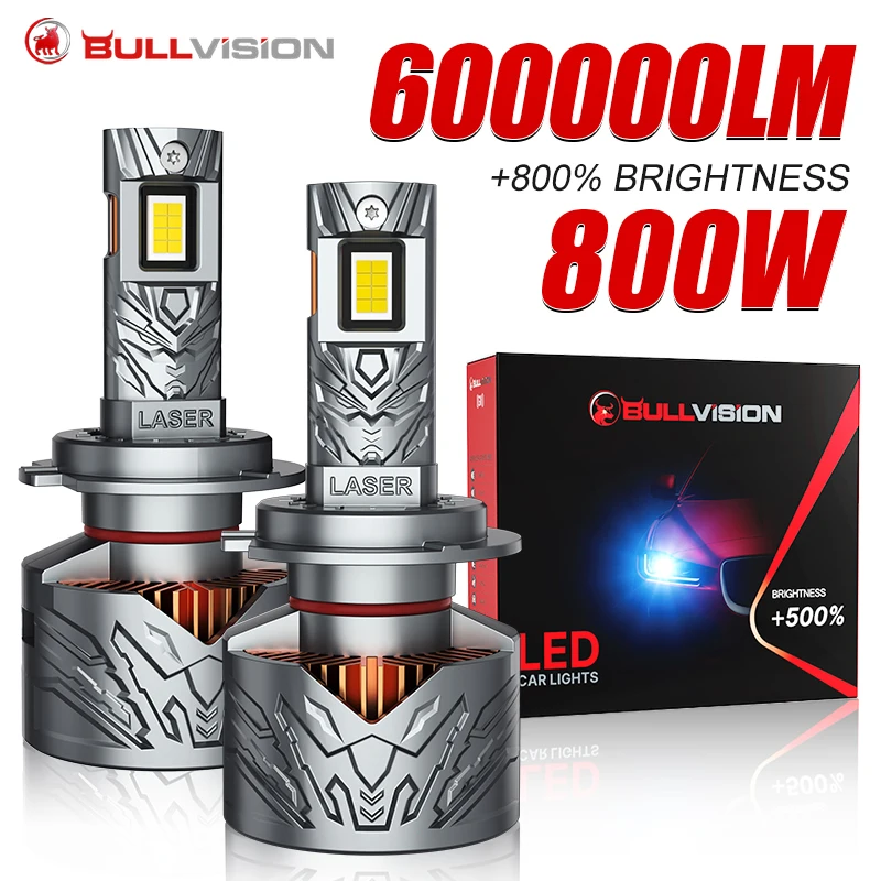

Bullvision H7 Led 600000LM H4 LED Canbus Lamp H11 H8 H9 9005 HB3 9006 HB4 HIR2 9012 Super Bright 6000K Car Headlight Bulbs