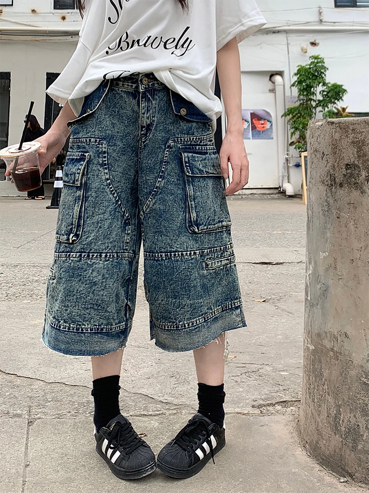 

Summer Women Goblin Core Jean Shorts American Vintage Low Rise Denim Short Pants Japanese Y2k Jorts Streetwear Harajuku Fashion