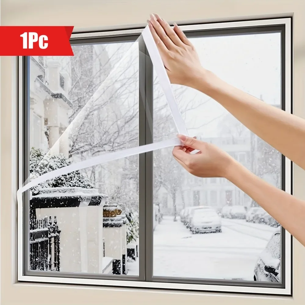 Winter Window Insulation Film Indoor Windproof Warm Self-Adhesive for Energy Saving Clear Soft Glass Shrink Heat Film