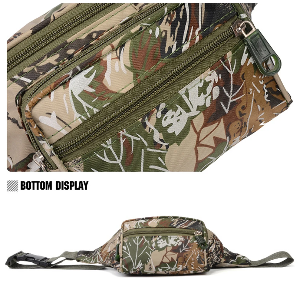 Camouflage Waist Bag Outdoor Sports Large Capacity Chest Handbag Multifunction Chest Bag Mobile Phone Backpack For Outdoor Sport