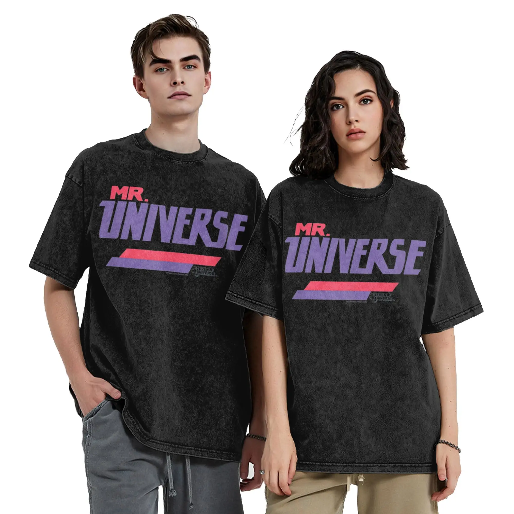 Stevens Universes Mr Universe T Shirts Hip Hop Washed Cotton Oversize T-Shirts Vintage for Men Women Tops Streetwear Summer Tees