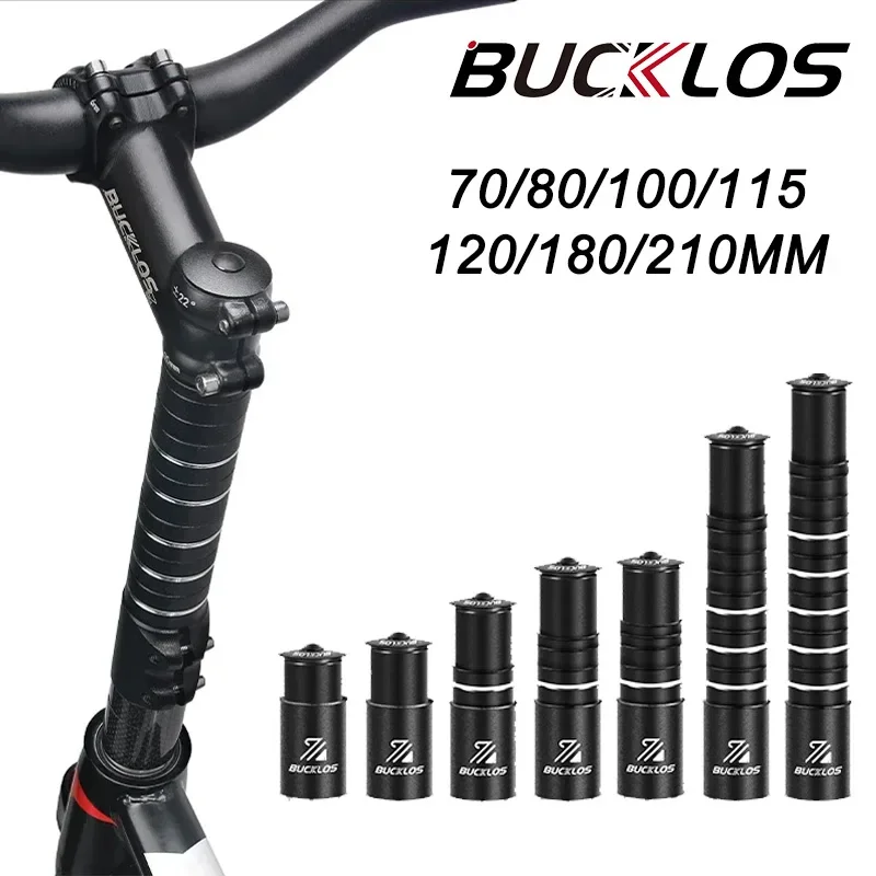 

BUCKLOS Bike Stem Height Extender Fork Riser 70-210mm Bicycle Handlebar Rise Up Spacers Durable MTB Fork Extension Cycling Parts