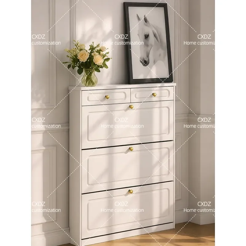 Pure Solid Wood Log Table Ultra Thin Design for Small Apartment Narrow Entrance Corridor Cream Style 17cm Height No Assembly
