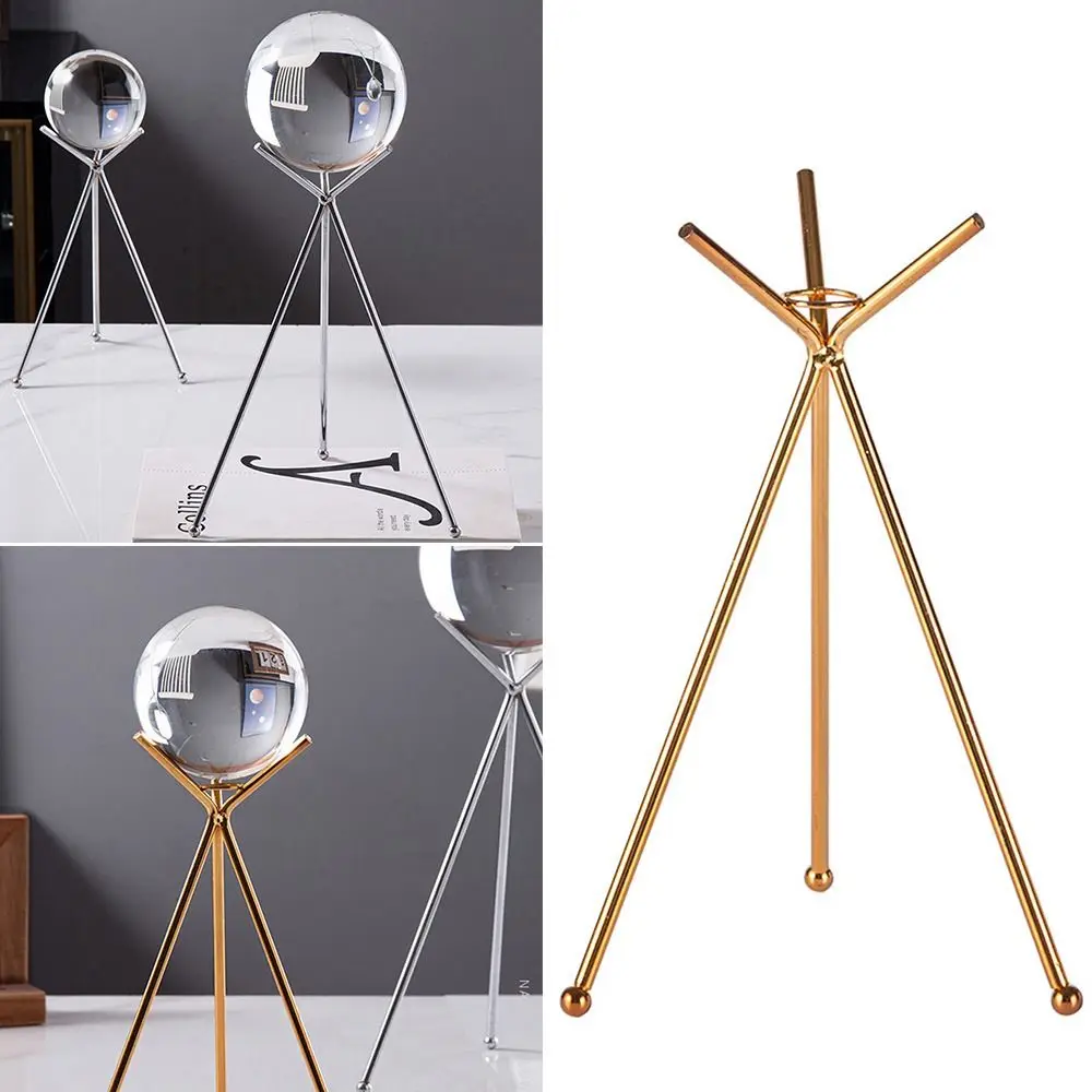 Metal Crystal Ball Base Triangle Shape Sphere Stone Support Display Stand Figurine Holder Home Decor Desktop Ornaments