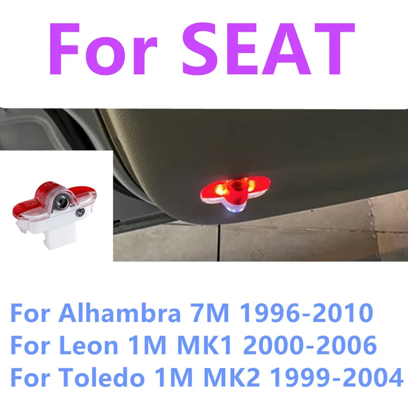 Lumière de bienvenue LED pour porte de voiture, 2 pièces, pour Seat Leon 1M MK1 Alhambra 7M Toledo