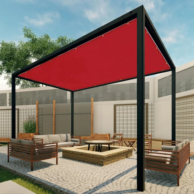 

2026 New：Paradise 14' x 30' Shade Cloth with Grommets Rectangle Shade Sail Canopy Pergola Cover with Straight,