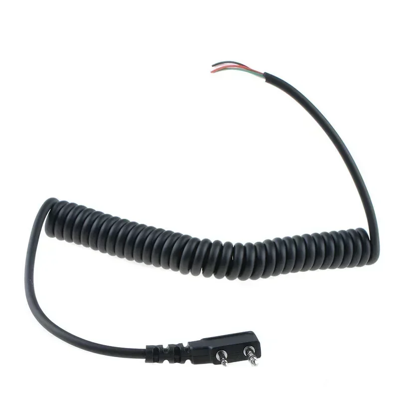 Cable de walkie talkie con micrófono y altavoz de 4 cables para Baofeng UV5R TK370 para micrófono de mano Linton YTY línea de micrófono de altavoz de 2 pines y 4 cables