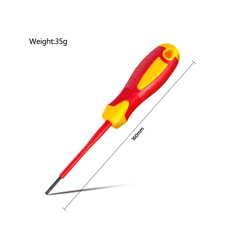 Insulated Screwdriver Magnetic Flathead Screwdriver Electrician\'s Special High-Voltage Bitdriver