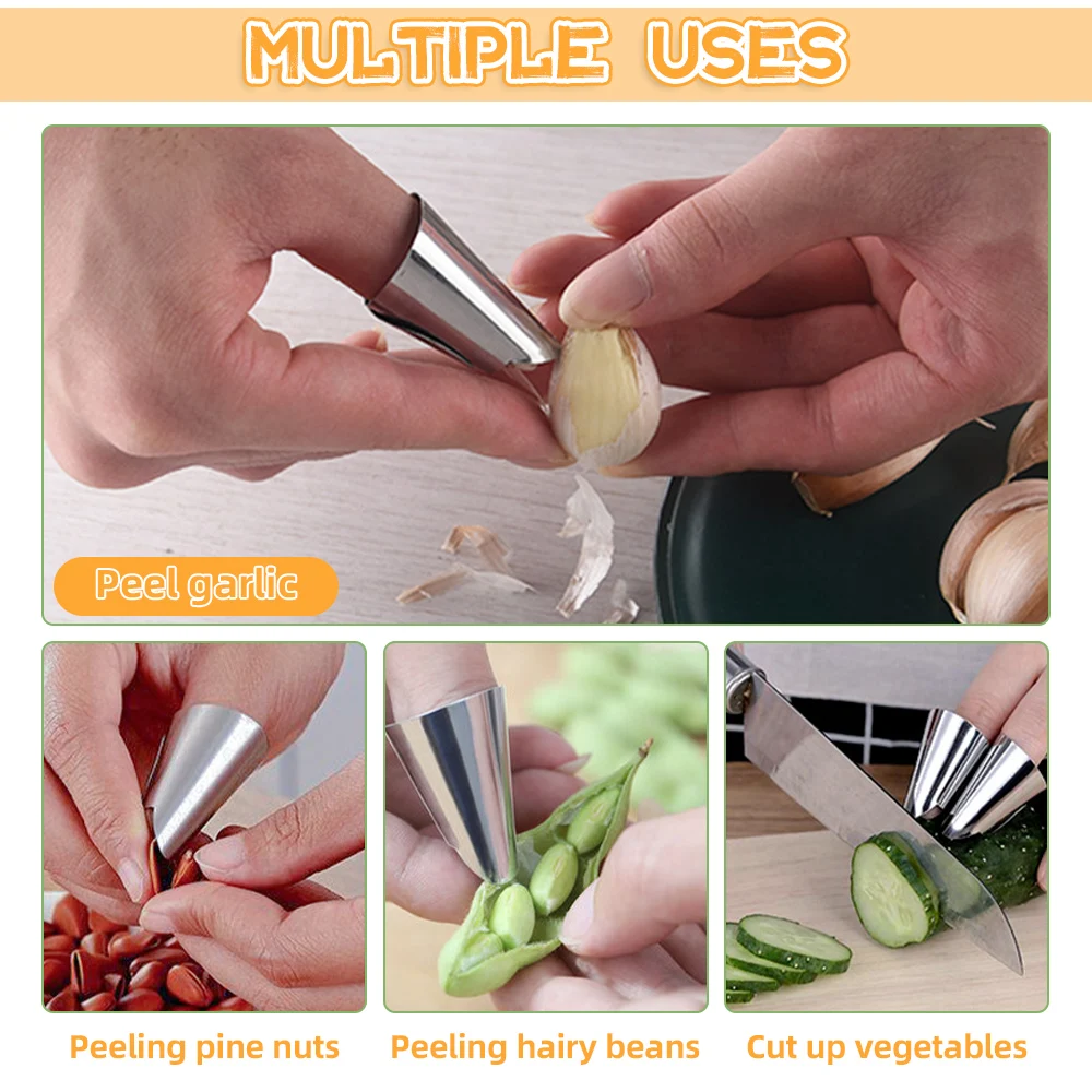 1/3Pcs Stainless Steel Finger Protector Anti-cut Finger Guard Safe Vegetable Cutting Hand Protecter Kitchen Gadgets Accessories