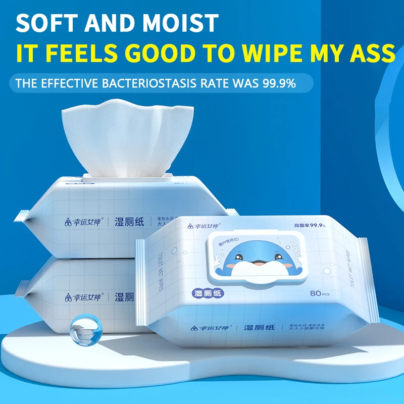 80pcs/160pcs Wet Toilet Paper Flushable Adult Hygiene Care Wipes Toilet Wipes Clean Ass Wipes